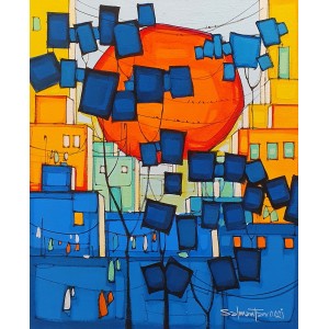 Salman Farooqi, 16 x 20 Inch, Acrylic on Canvas, Cityscape Painting, AC-SF-369